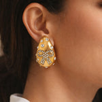 Load image into Gallery viewer, Golden Bow Luxe Earrings