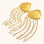 Load image into Gallery viewer, Aurora Shell Pearl Tassel Earrings