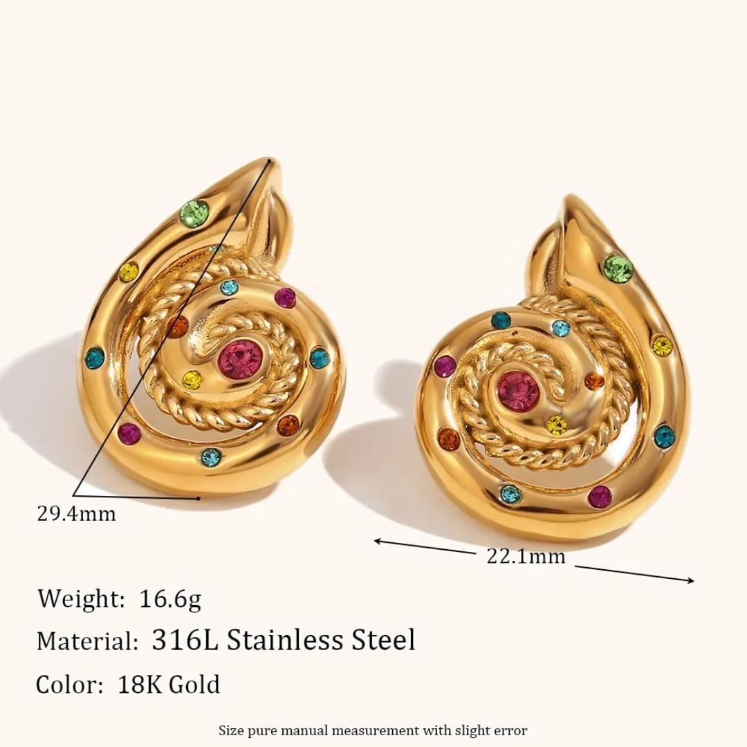 Twist Swirl Zircon Studs